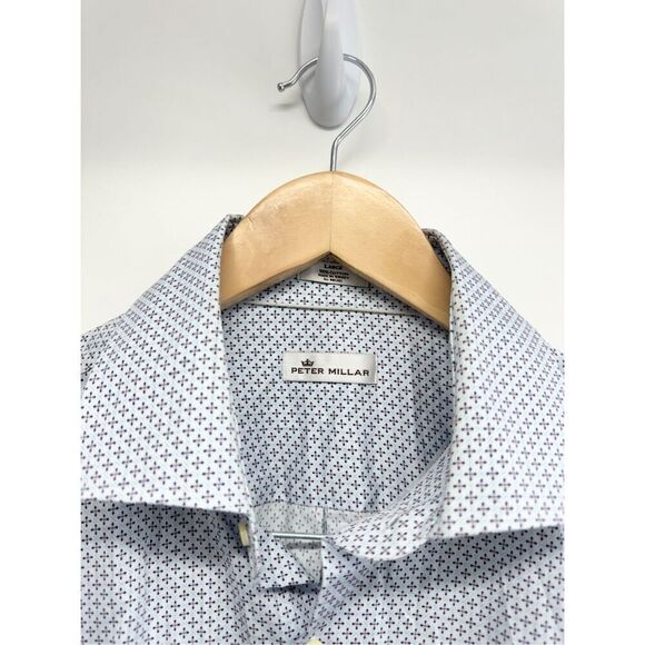 Peter Millar Button‎ Down Shirt Long Sleeve Size Large Blue 100% Cotton Casual - Picture 5 of 6